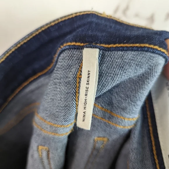 Rag & Bone Nina High Rise Skinny Jeans Marine Blue Dark Wash Denim - Picture 8 of 10
